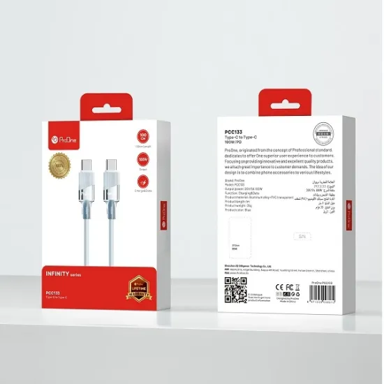 تصویر  کابل usb-c پرووان مدل PCC133 طول 1 متر